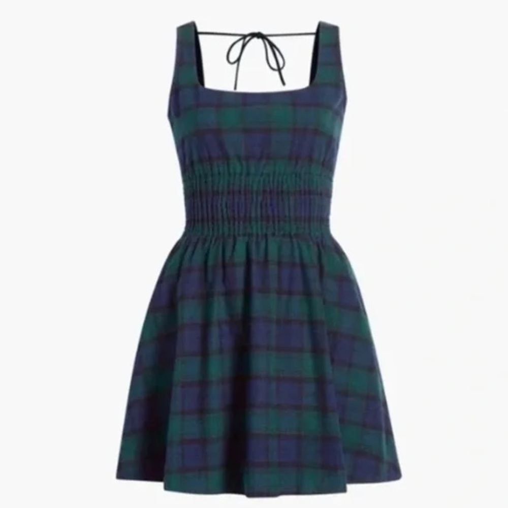 Hill House Cher Mini Dress Black Watch Tartan Cotton Flannel Size S - Picture 6 of 11